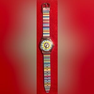 Willis Silicone Watch Multi-colored Stripes Water Resistant “Dillis” Vintage